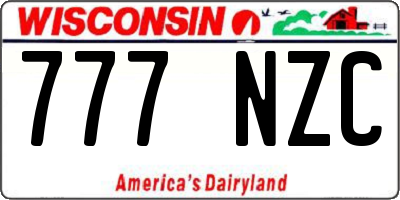 WI license plate 777NZC
