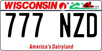 WI license plate 777NZD