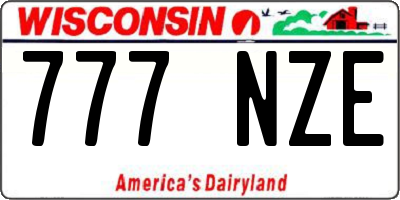 WI license plate 777NZE