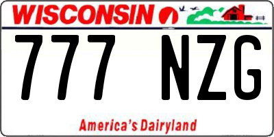 WI license plate 777NZG