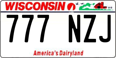 WI license plate 777NZJ
