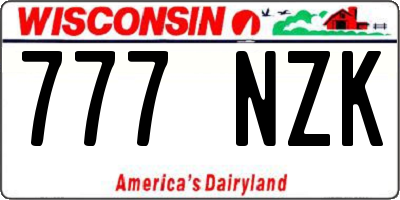 WI license plate 777NZK