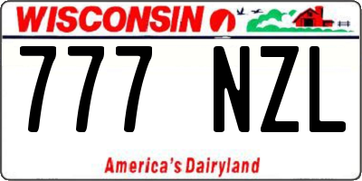 WI license plate 777NZL
