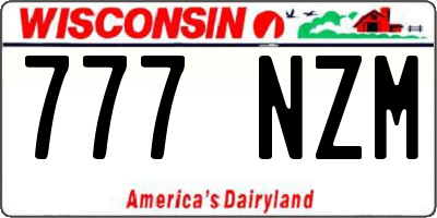 WI license plate 777NZM