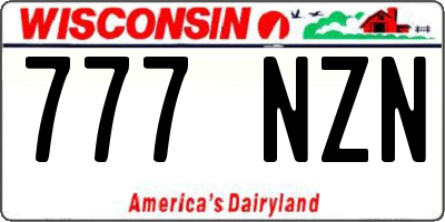 WI license plate 777NZN