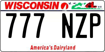 WI license plate 777NZP
