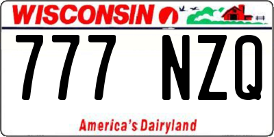 WI license plate 777NZQ