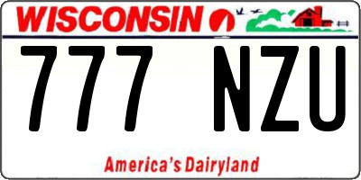 WI license plate 777NZU