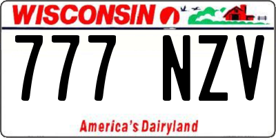 WI license plate 777NZV