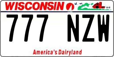 WI license plate 777NZW