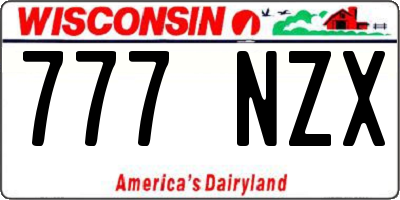 WI license plate 777NZX