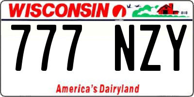 WI license plate 777NZY