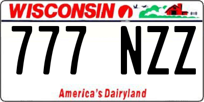 WI license plate 777NZZ