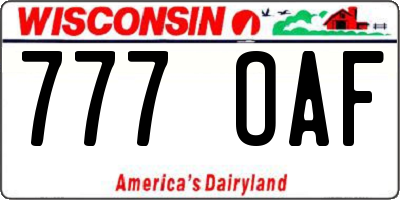 WI license plate 777OAF
