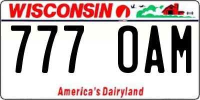 WI license plate 777OAM