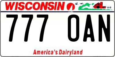 WI license plate 777OAN