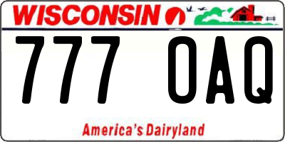 WI license plate 777OAQ