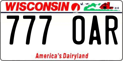 WI license plate 777OAR