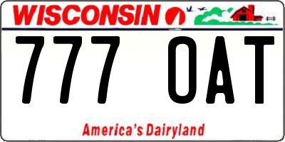 WI license plate 777OAT
