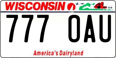 WI license plate 777OAU