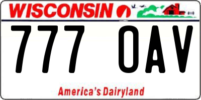 WI license plate 777OAV