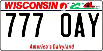 WI license plate 777OAY