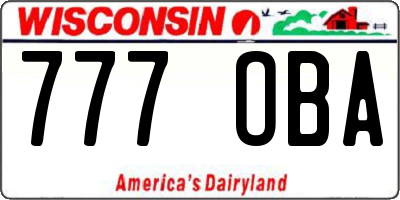 WI license plate 777OBA