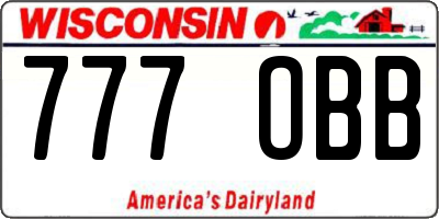 WI license plate 777OBB