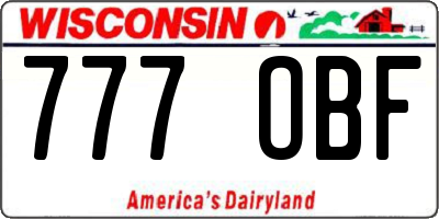 WI license plate 777OBF