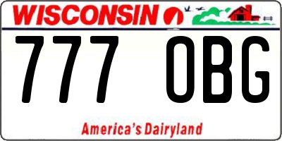 WI license plate 777OBG