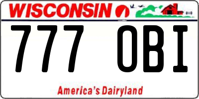 WI license plate 777OBI