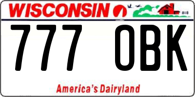 WI license plate 777OBK