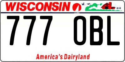 WI license plate 777OBL