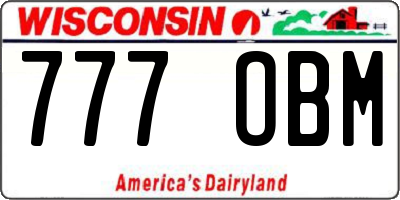 WI license plate 777OBM