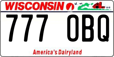 WI license plate 777OBQ