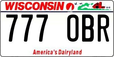 WI license plate 777OBR