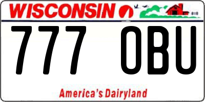 WI license plate 777OBU