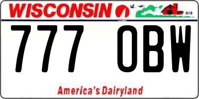 WI license plate 777OBW