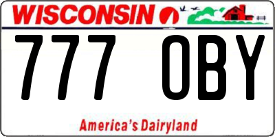 WI license plate 777OBY