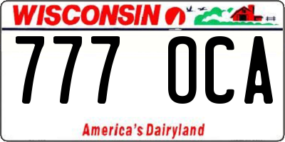 WI license plate 777OCA