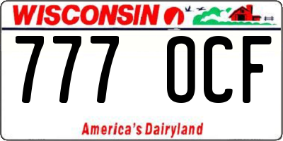 WI license plate 777OCF