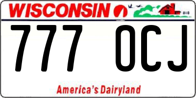 WI license plate 777OCJ