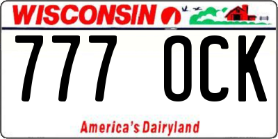 WI license plate 777OCK