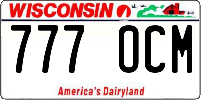 WI license plate 777OCM