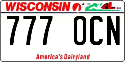 WI license plate 777OCN