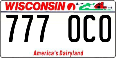 WI license plate 777OCO
