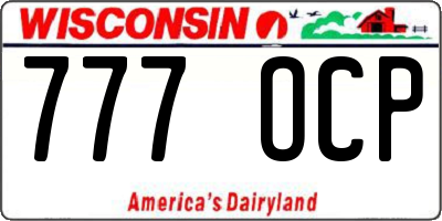 WI license plate 777OCP