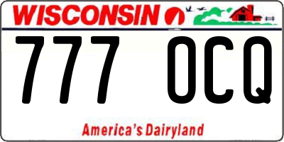 WI license plate 777OCQ