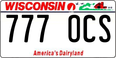 WI license plate 777OCS