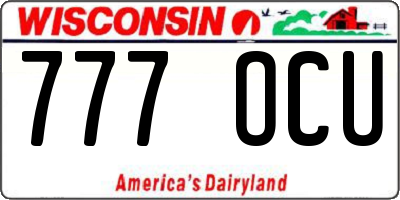 WI license plate 777OCU